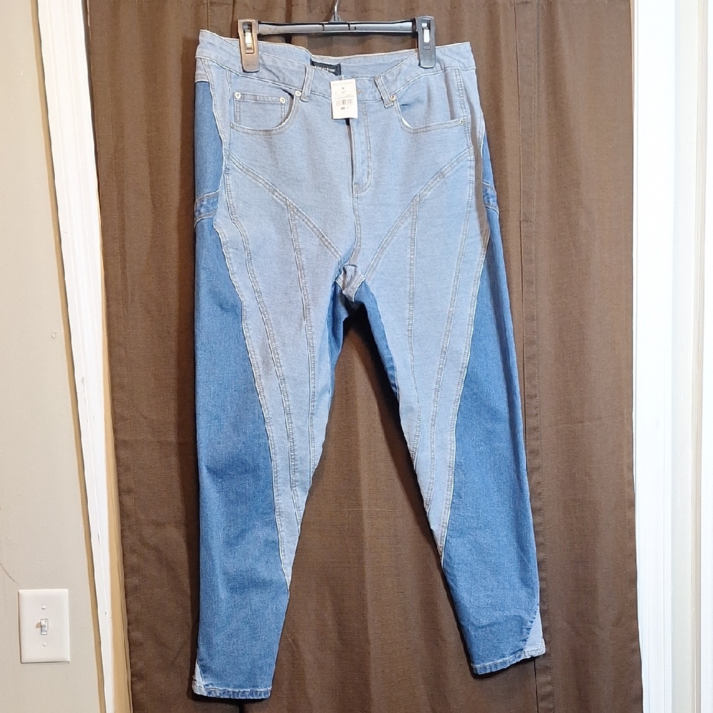 Ashley Stewart Light and Dark Blue Skinny Jeans
